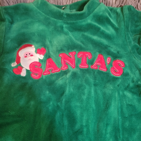 Velour "Santas Helper" One Piece Outfit - Picture 3 of 8